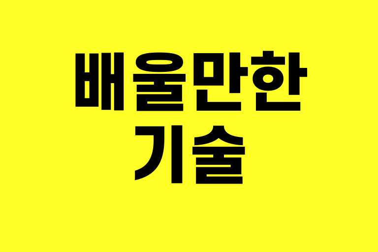 배울만한 기술