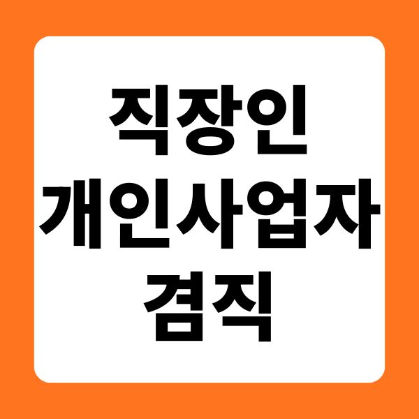 직장인 개인사업자 겸직